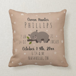 ウッドランドスターズベアキューブ誕生スタッツ子供部屋 クッション