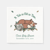 ウッドランドストーリーブックカスタムフレーズ赤ちゃんシャワー スタンダードカクテルナプキン (正面)