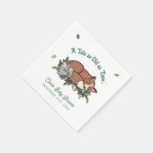 ウッドランドストーリーブックカスタムフレーズ赤ちゃんシャワー スタンダードカクテルナプキン (角)