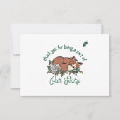 ウッドランドストーリーブックキツネベビーシャワーありがとう カード (正面)