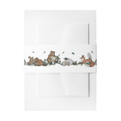 ウッドランドストーリーブックフォレストアニマルズベビーシャワー 招待状ベリーバンド (正面例)