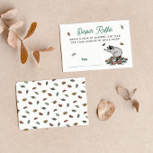 ウッドランドストーリーブックベビーシャワーおむつラッフル エンクロージャーカード