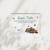 ウッドランドストーリーブックベビーシャワーおむつラッフル エンクロージャーカード