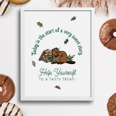 ウッドランドストーリーブックベビーシャワーデザートテーブルサイン ポスター