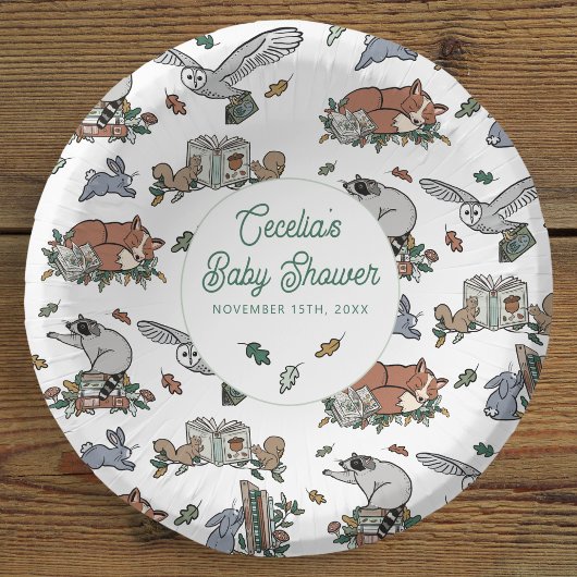 ウッドランドストーリーブックベビーシャワー ペーパーボウル