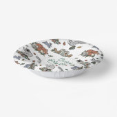 ウッドランドストーリーブックベビーシャワー ペーパーボウル (傾斜あり)