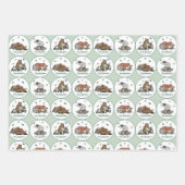 ウッドランドストーリーブックベビーシャワー ラッピングペーパーシート (正面)