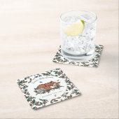 ウッドランドストーリーブック秋キツネベビーシャワー スクエアペーパーコースター (インサイチュ)