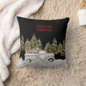 ウッドランドスノーフォールファームハウスクリスマス クッション (ブランケット)