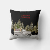 ウッドランドスノーフォールファームハウスクリスマス クッション (裏面)