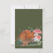 ウッドランドスリーピーキツネ&マッシュルームベビーシャワー サンキューカード (裏面)