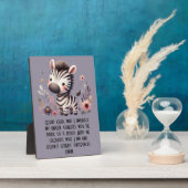 ウッドランドゼブラキッズクリスチャン祈りの言葉オンパープル | フォトプラーク (側面)