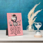 ウッドランドゼブラキッズクリスチャン祈りの言葉オンピンク | フォトプラーク (側面)