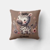 ウッドランドゼブラキッズクリスチャン祈りの言葉オンブラウン | クッション (裏面)