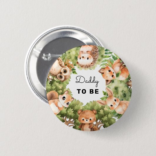 ウッドランドダディーズトゥーザ男の赤ちゃんシャワー 缶バッジ (正面&裏面)