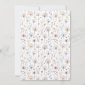 ウッドランドダンデリオン水彩妖精の最初の誕生日 招待状 (裏面)