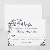 ウッドランドチャーム結婚式RSVP 招待状 (正面/裏面)