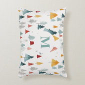 ウッドランドチャーム静かな木モノグラム枕 アクセントクッション (正面(垂直))