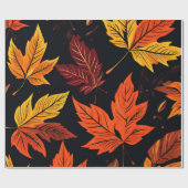 ウッドランドチャーム：紅葉コラージュ ラッピングペーパー (フラット)