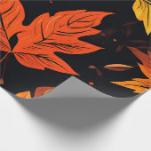 ウッドランドチャーム：紅葉コラージュ ラッピングペーパー (角)