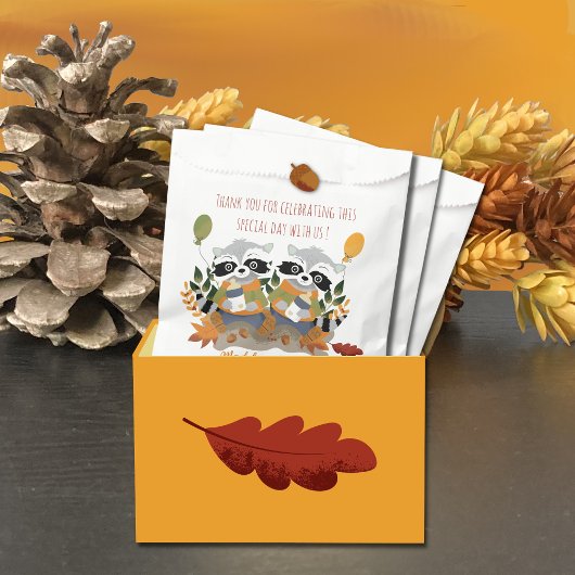 ウッドランドツインアライグマ赤ちゃんシャワー好意バッグ フェイバーバッグ