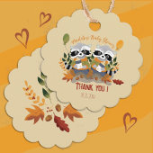 ウッドランドツインズベビーシャワーメッセージカード フェイバータグ