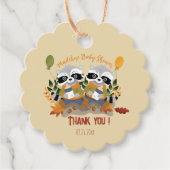 ウッドランドツインズベビーシャワーメッセージカード フェイバータグ (正面)