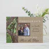 ウッドランドツリーとBurlap日付を保存 セーブザデート (スタンド正面)