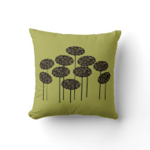 ウッドランドツリーズオン金ゴールド装飾用クッション