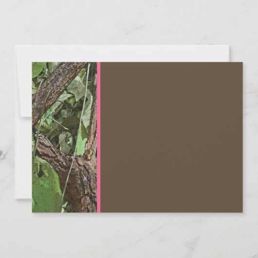 ウッドランドツリー迷彩柄ベビーガール 案内状 (裏面)