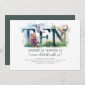 ウッドランドテン – 10誕生日招待状 招待状 (正面/裏面)