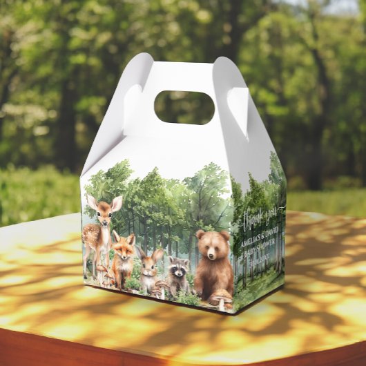 ウッドランドテーマベビーシャワー フェイバーボックス