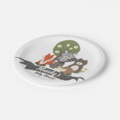 ウッドランドテーマ森林動物 ペーパープレート (アングル)