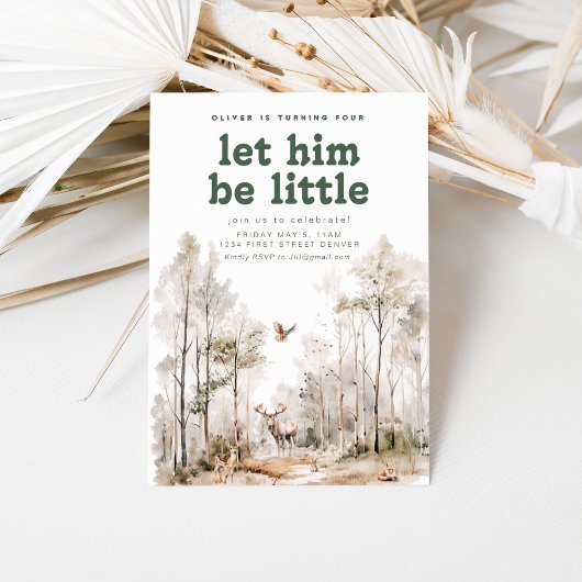 ウッドランドテーマ誕生日パーティーへの招待 招待状