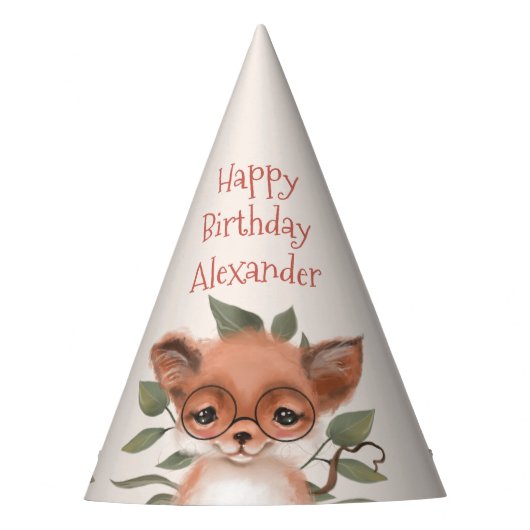 ウッドランドテーマ誕生日パーティーfor Boy パーティーハット (正面)