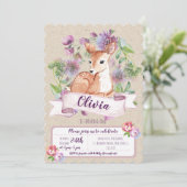 ウッドランドディアの誕生日の招待状 招待状 (スタンド正面)