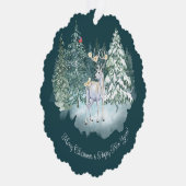 ウッドランドディアウィンターフォレストクリスマス オーナメントカード (右)