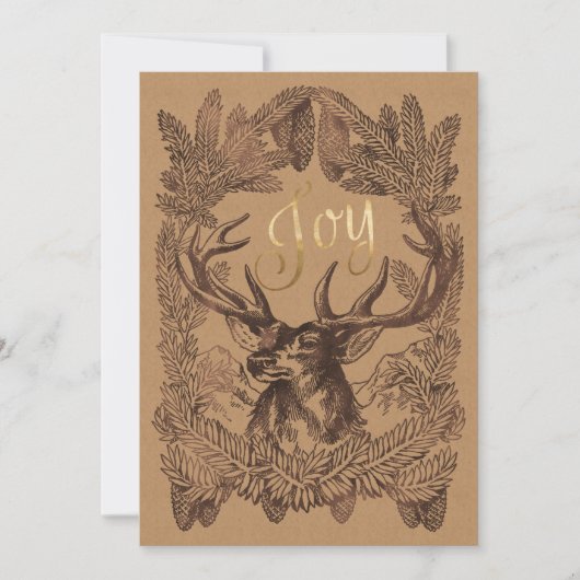 ウッドランドディアウィンターホリデーシーズンズグリーティング シーズンカード (正面)