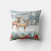 ウッドランドディアウォーターカラークリスマス クッション (裏面)