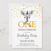 ウッドランドディアウォーターカラー1st誕生日招待状 招待状 (正面)