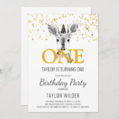 ウッドランドディアウォーターカラー1st誕生日招待状 招待状 (正面/裏面)