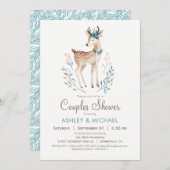 ウッドランドディアカップルのシャワー招待状 招待状 (正面/裏面)