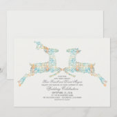 ウッドランドディアカップル結婚式招待状 招待状 (正面/裏面)