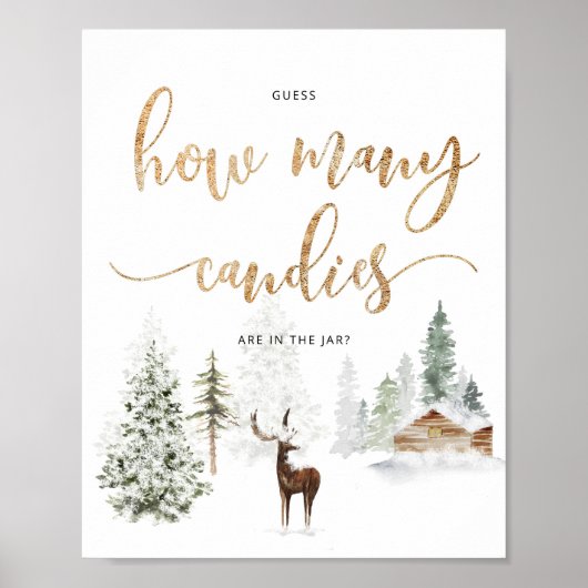 ウッドランドディアキャンディの数を推測 ポスター (正面)