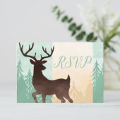 ウッドランドディアクリスマスパーティーRSVPカード 招待状 (スタンド正面)