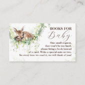 ウッドランドディアグリーナリー男の赤ちゃんシャワーブック エンクロージャーカード (正面)