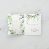 ウッドランドディアグリーナリー男の赤ちゃんシャワー サンキューカード (内部)