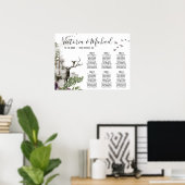 ウッドランドディアスタグフォレストウッドランドのシーティングチャート ポスター (ホームオフィス)