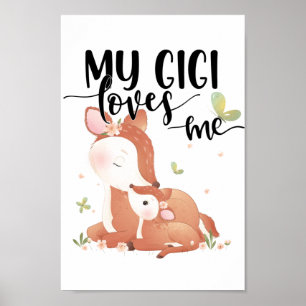 ウッドランドディアドーとベビー子女My Gigi Loves Me ポスター