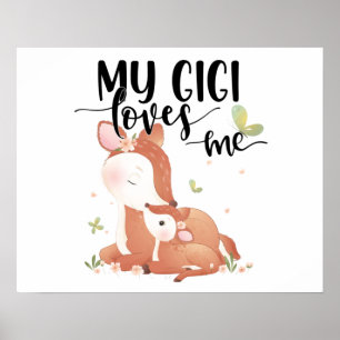 ウッドランドディアドーとベビー子女My Gigi Loves Me ポスター